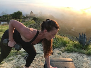 Jessi J. — dumbbell row training session